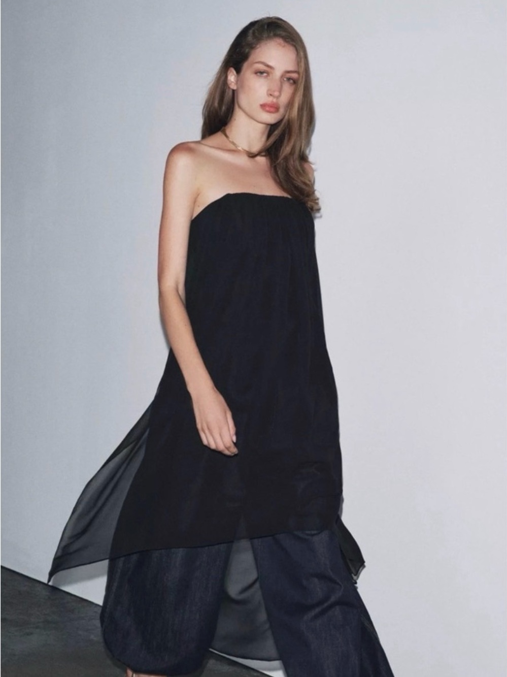 ZW Collection Strapless Black Top